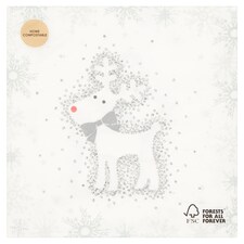 Tesco Christmas Luxe Flitter Reindeer 33Cm Napkin