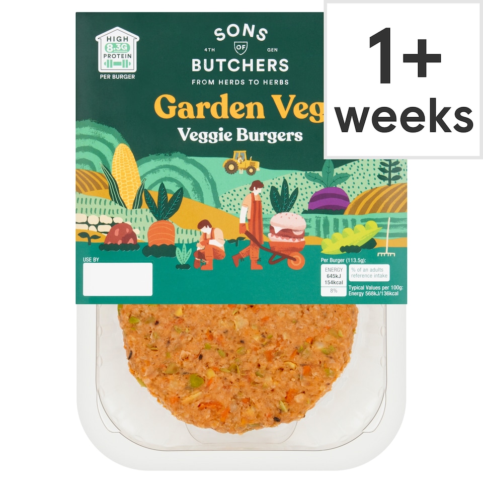 Sons of Butchers Garden Veg Veggie Burgers 227g