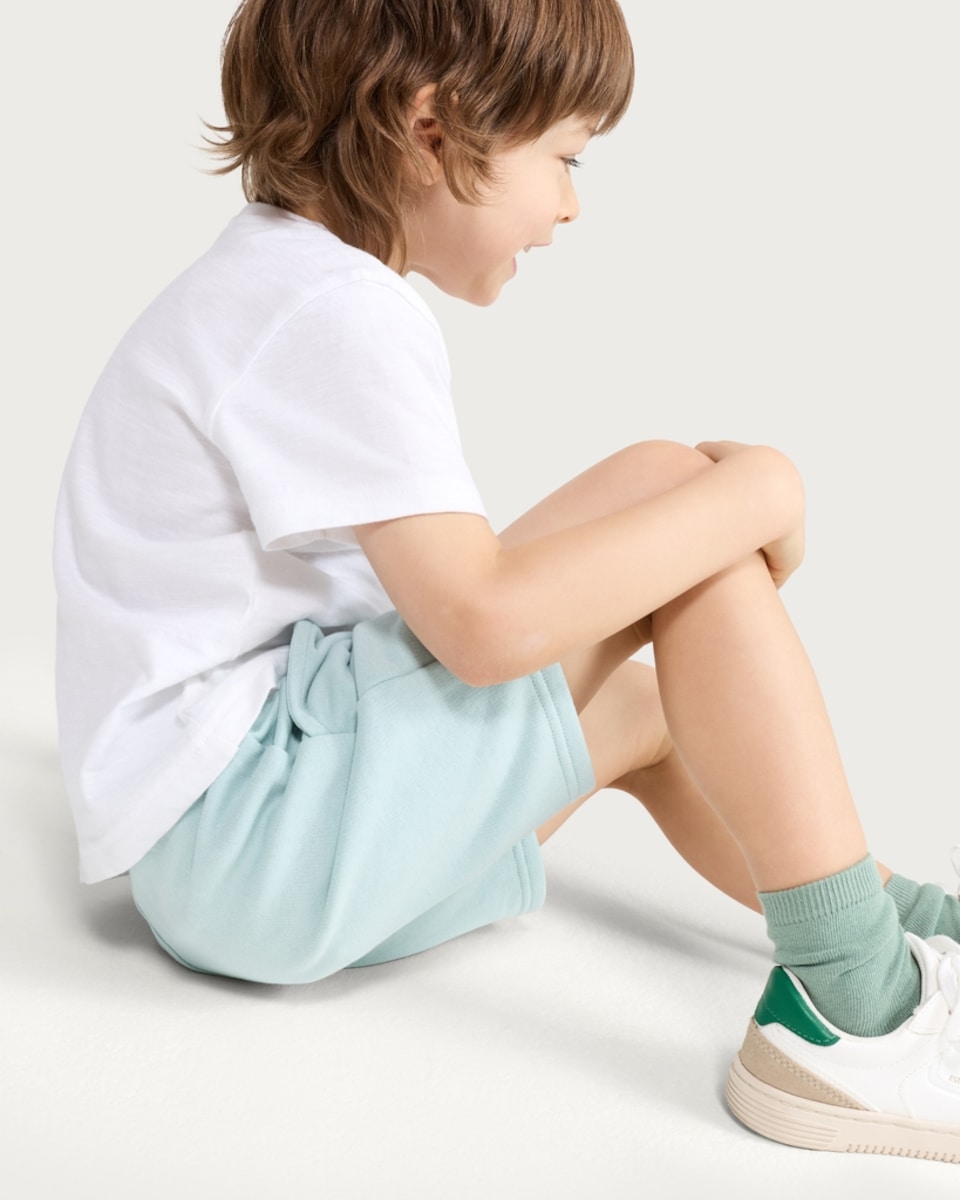 image 1 of F&F Boys Cotton Rich Drawstring Shorts in Mint
