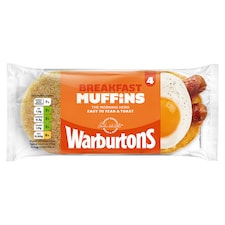 Warburtons Toasting Breakfast Muffins 4 Pack