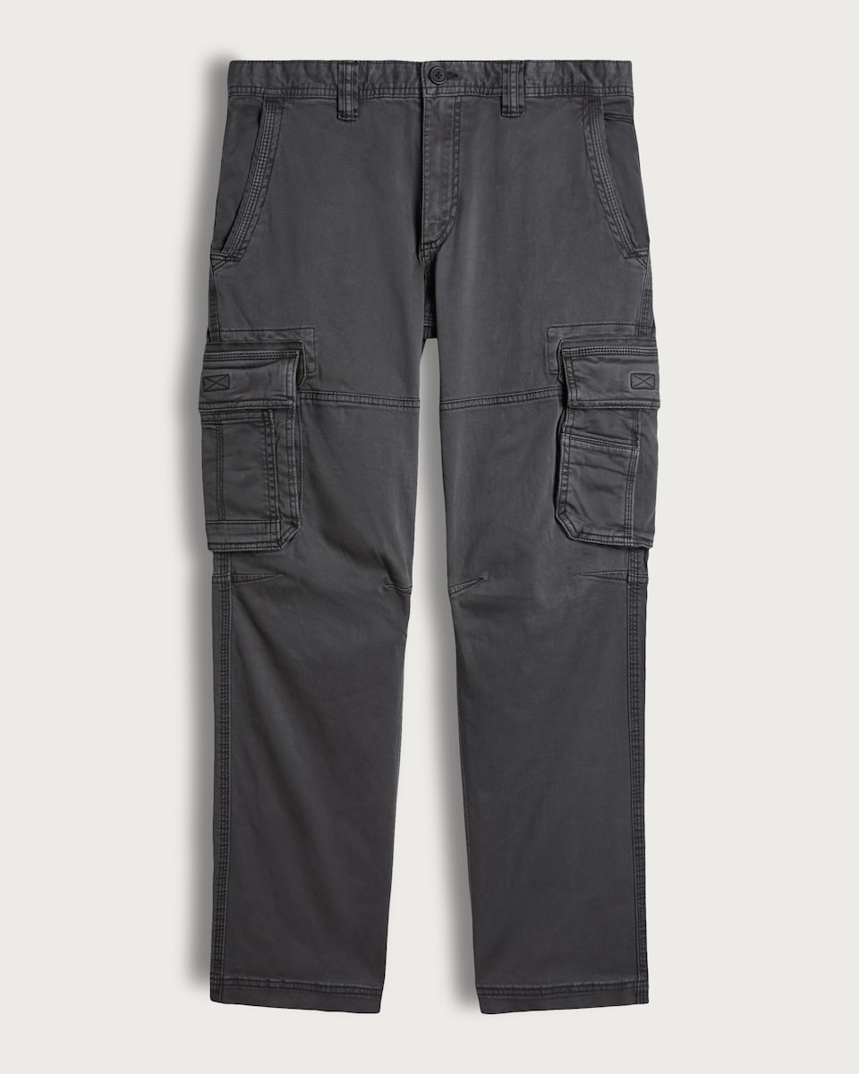 image 1 of F&F Straight Fit Cotton Rich Cargo Trousers in Grey
