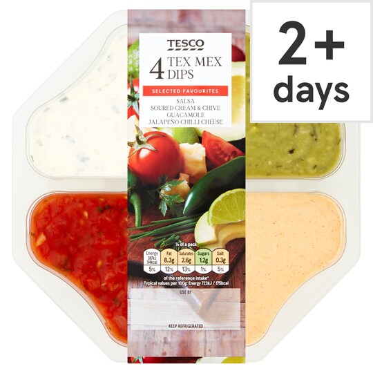Tesco 4 Tex Mex Dips 428G Tesco Groceries