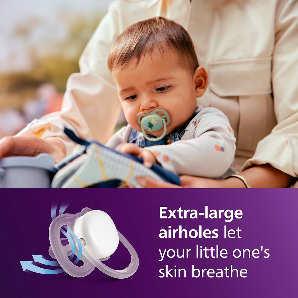 image 1 of Philips Avent Ultra Air Soother 6-18 months 2 pack