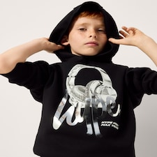Hype Cotton Rich Hoodie in Black