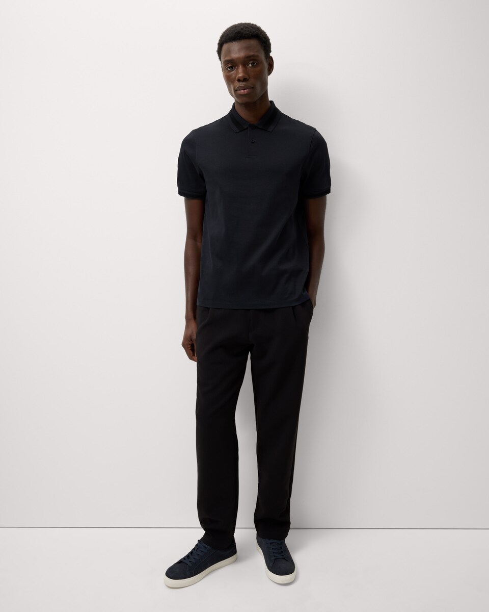 image 1 of F&F Pure Cotton Tipped Polo Shirt in Navy