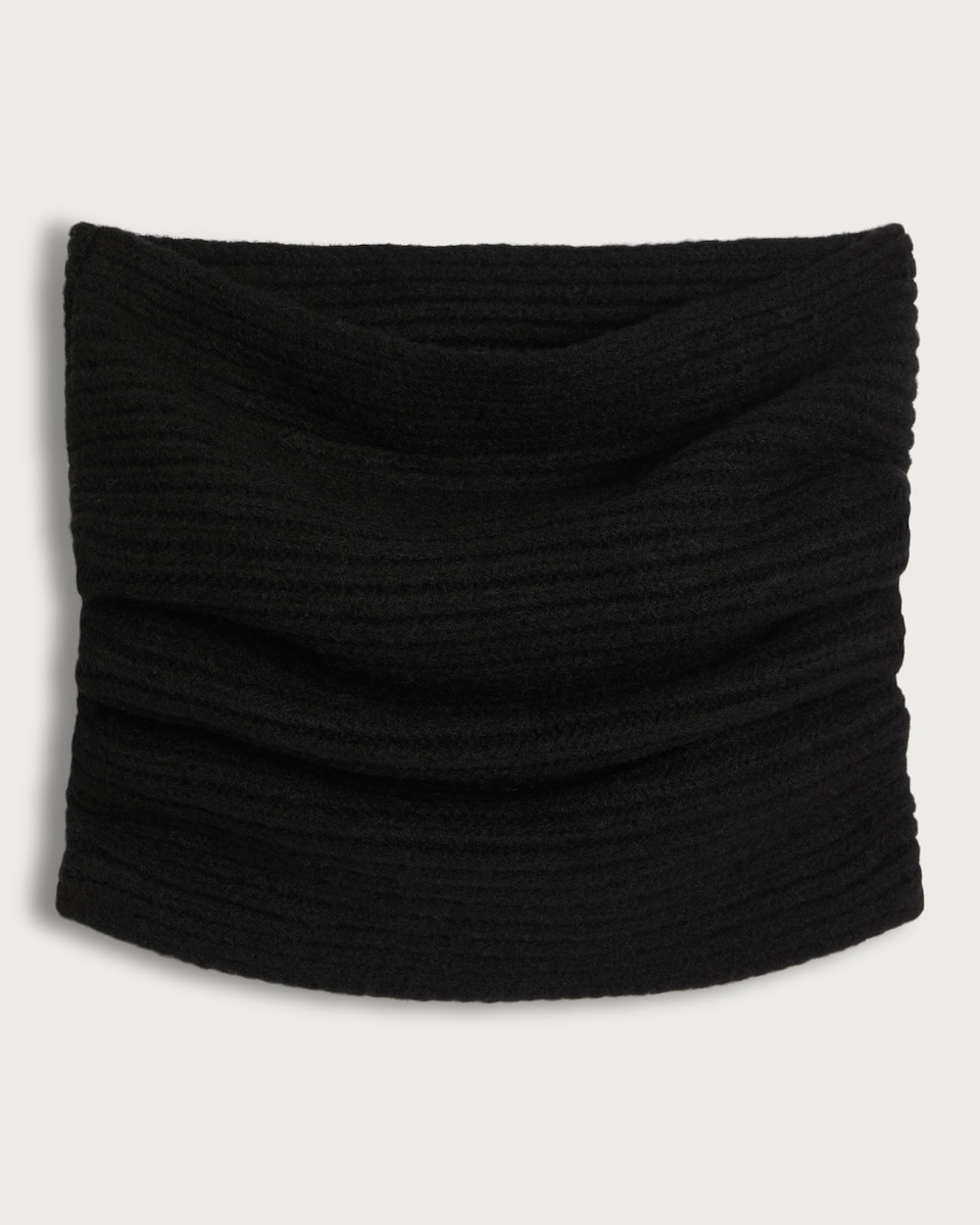 image 1 of F&F Ribbed Knit Snood in Black