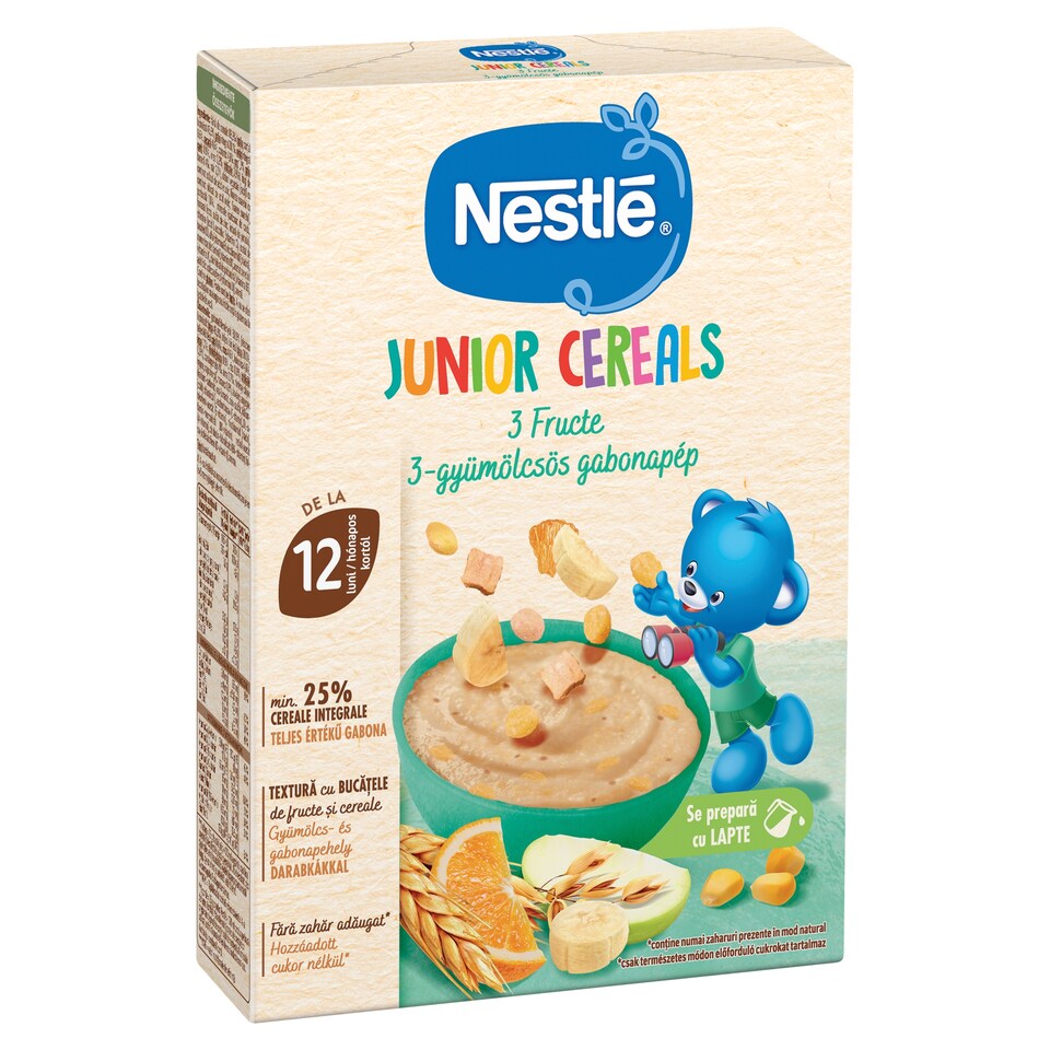 Nestlé Junior Cereals 3-gyümölcsös gabonapép 12 hónapos kortól 200 g  1. kép