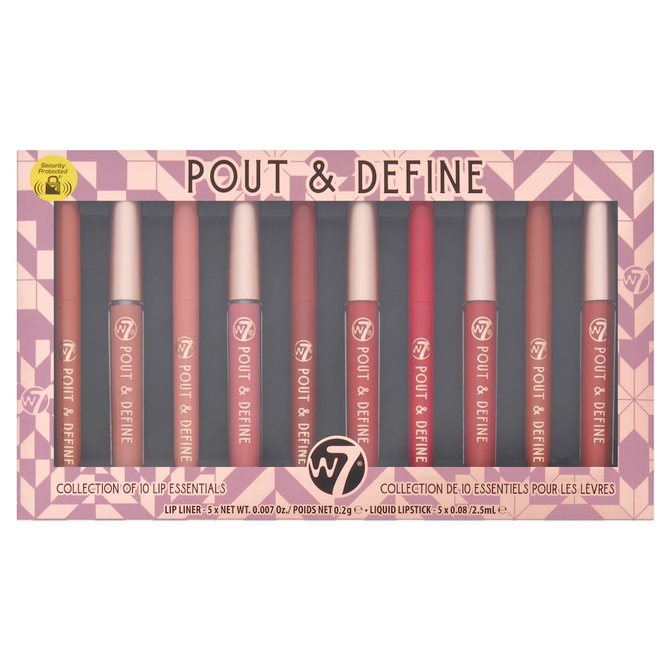 W7 Pout and Define Collection Lip Essentials 10 Pack