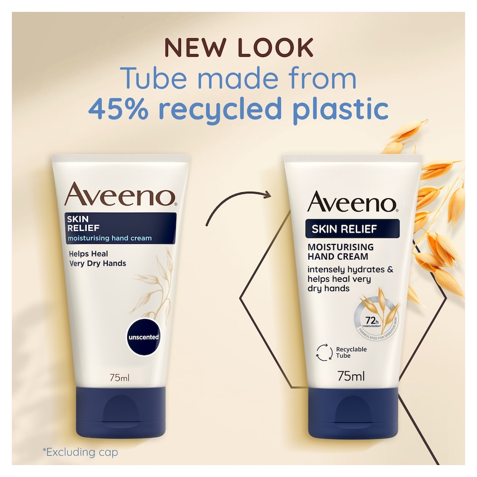 image 1 of Aveeno Skin Relief Hand Cream Moisturiser for Very Dry Skin 75ml