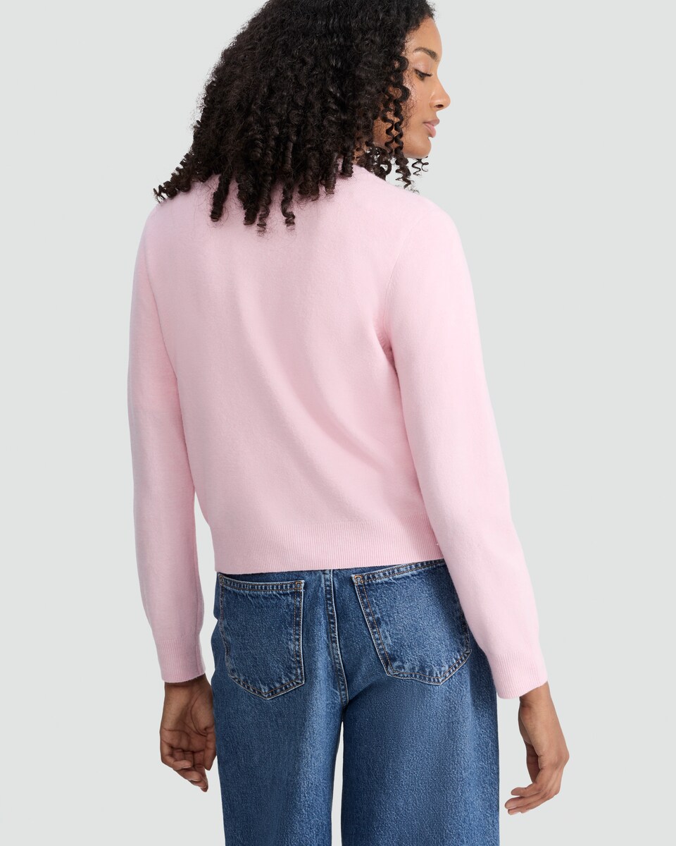image 1 of F&F Knitted Button Up Cardigan with Wool in Pink