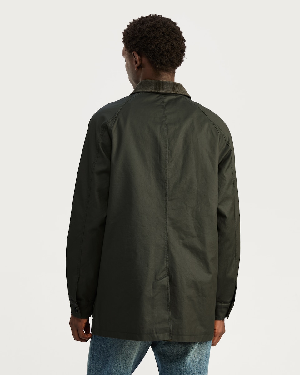 image 1 of F&F Corduroy Collar Shower Resistant Barn Jacket in Khaki