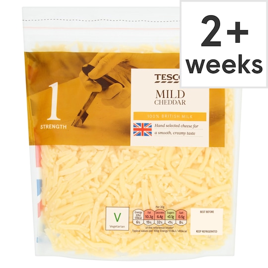 Tesco British Mild Grated Cheddar 250G Tesco Groceries