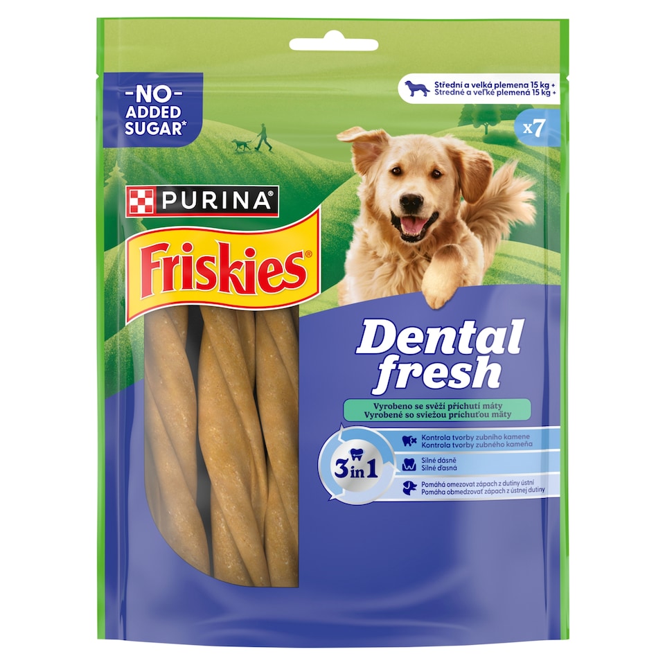 Friskies Dental Fresh maškrty pre psov 3v1 M 180 g