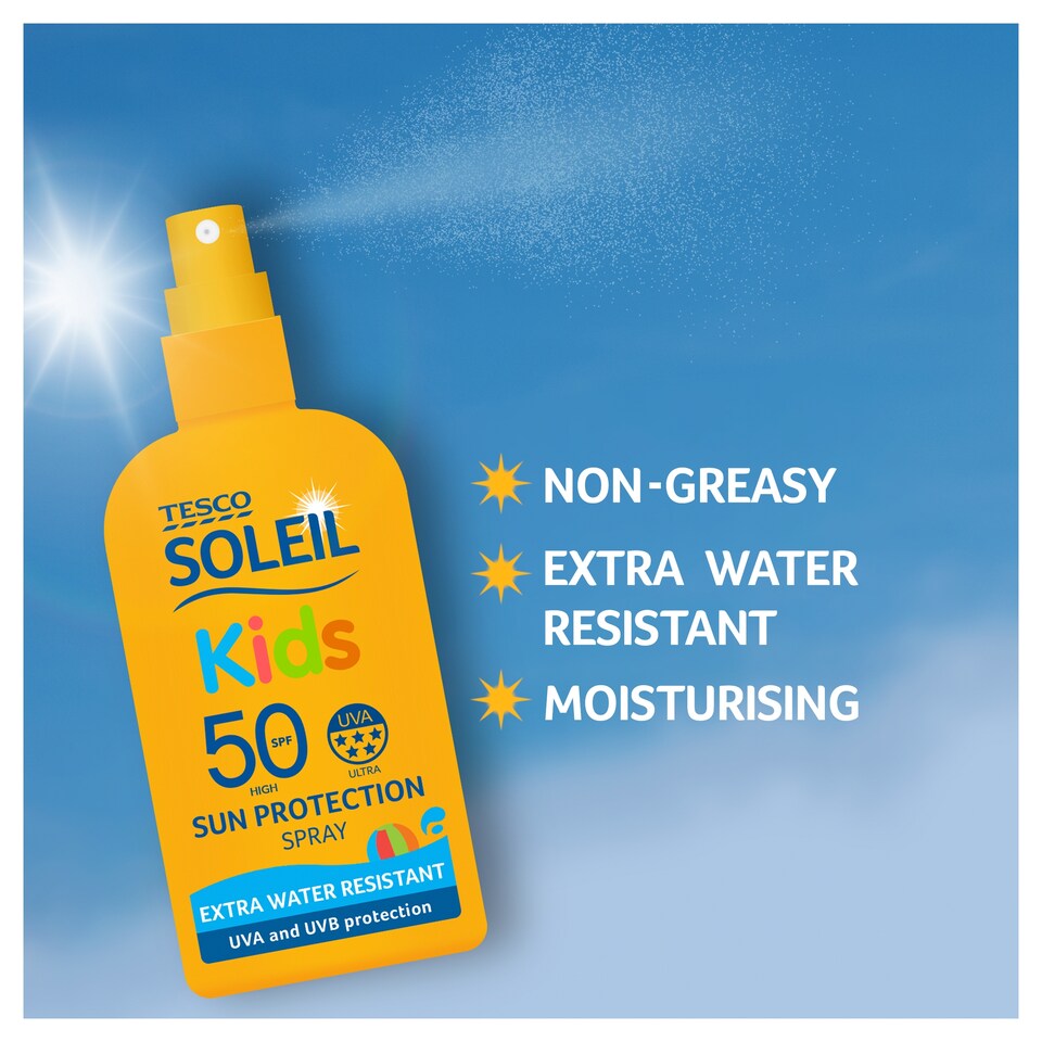 image 1 of Tesco Soleil Kids Sun Spray Spf 50 200Ml