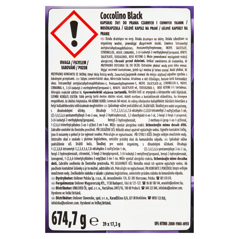 Obrázek 1 pro produkt Coccolino kapsle na praní Black 39w