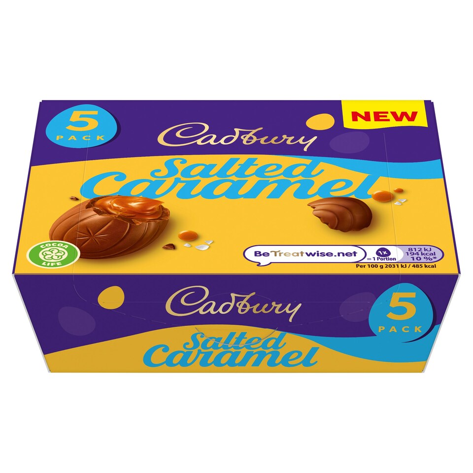 Cadbury Milk Chocolate Egg Salted Caramel Eggs 5 X 40G Tesco Groceries
