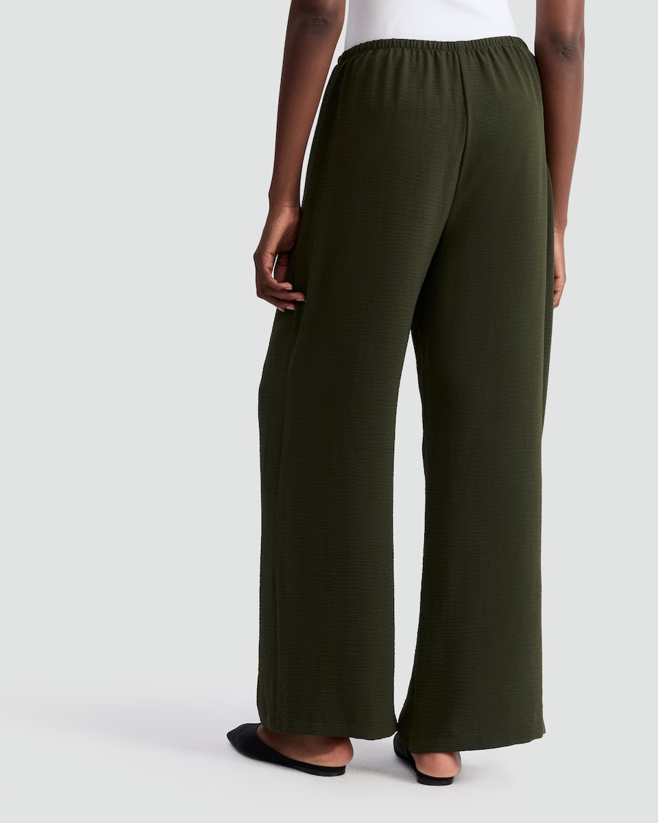 image 1 of F&F Wide Leg Drawstring Trousers in Olive