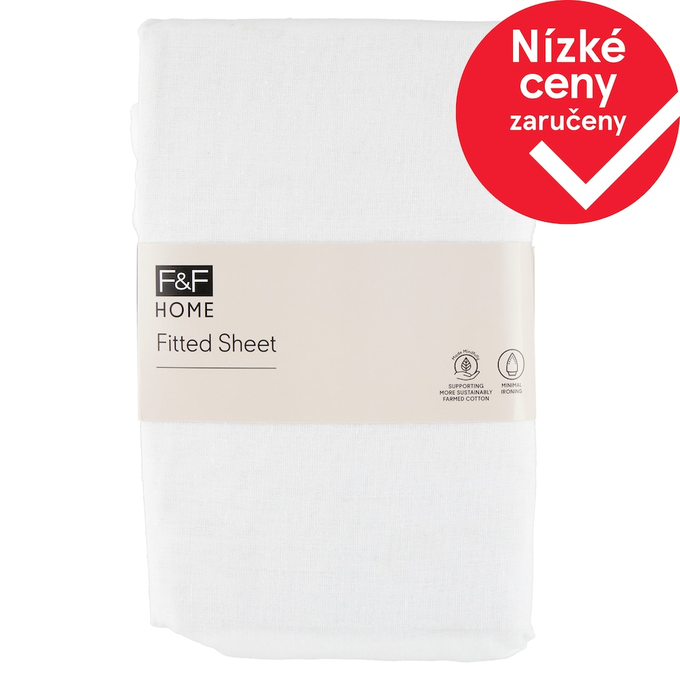 F&F Home White napínací prostěradlo 100 x 200 x 25 cm