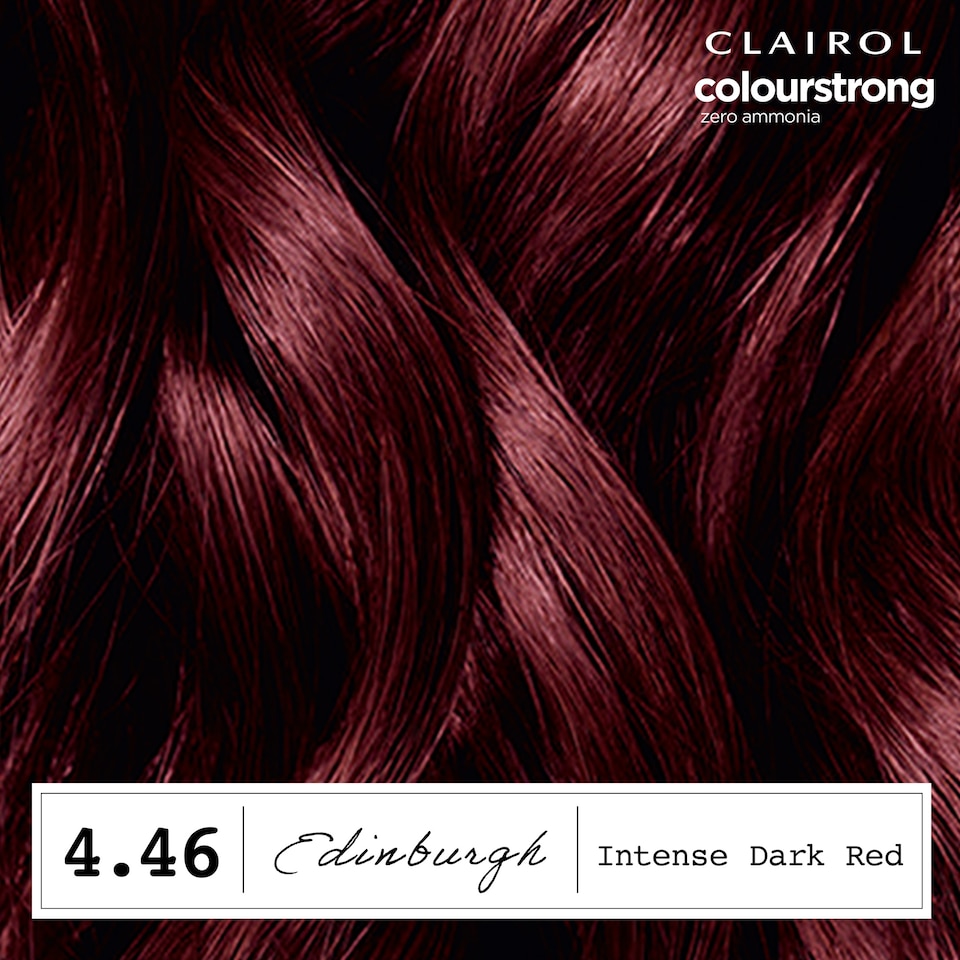 image 1 of CLAIROL COLOUR STRONG PERMANENT HAIR DYE - 4.46 INTENSE DARK RED
