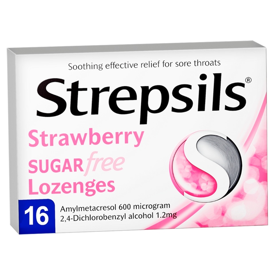 image 1 of Strepsils Strawberry Sugar Free Lozenges 16'S
