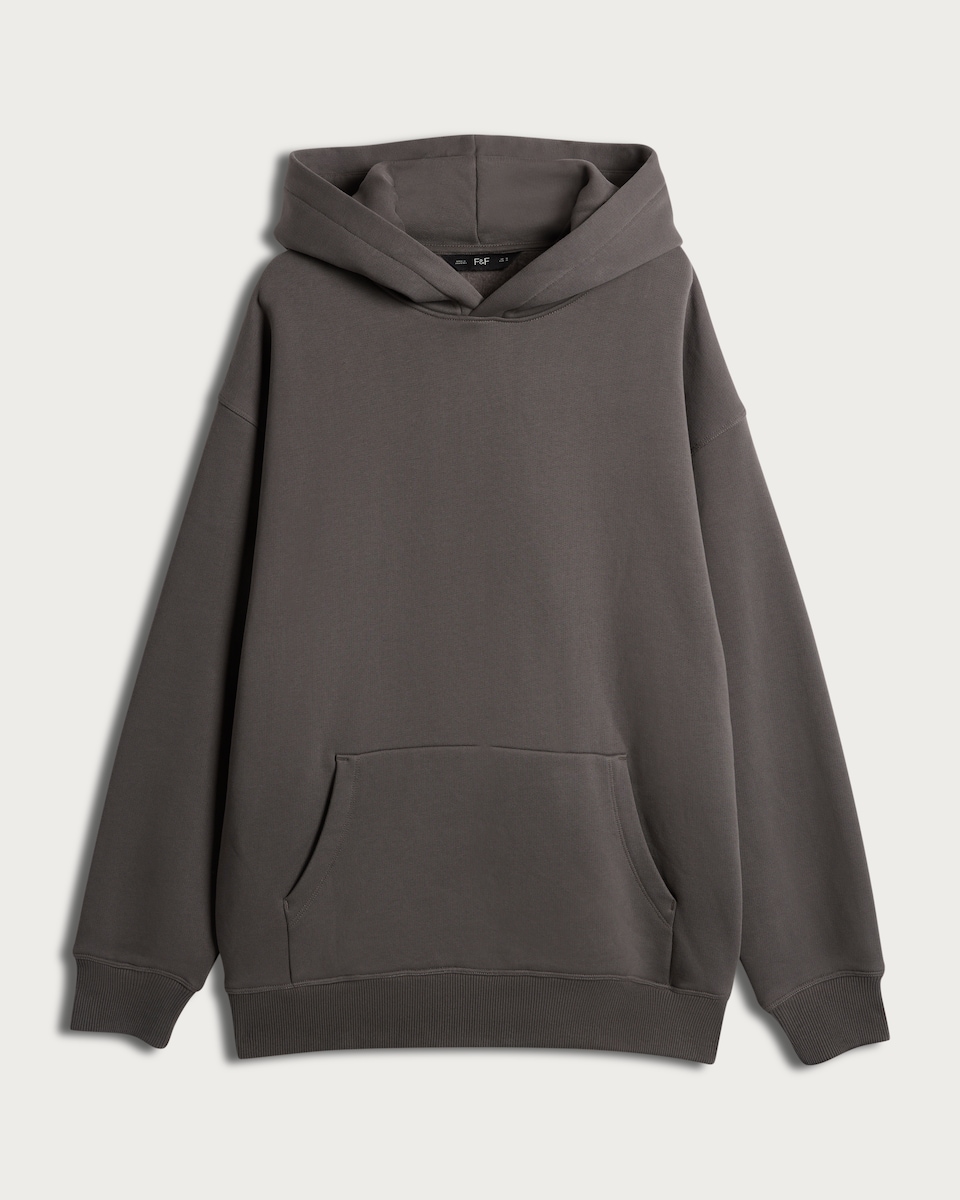 image 1 of F&F Heavyweight Kangaroo Pocket Oversized Hoodie in Grey