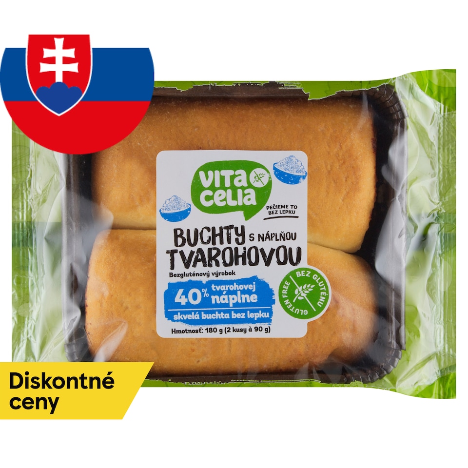 Vitacelia Buchty bezgluténové s náplňou tvarohovou 2 x 90 g (180 g)