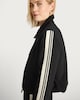 image 1 of The F&F Edit Striped Sleeve Zip Jacket in Black