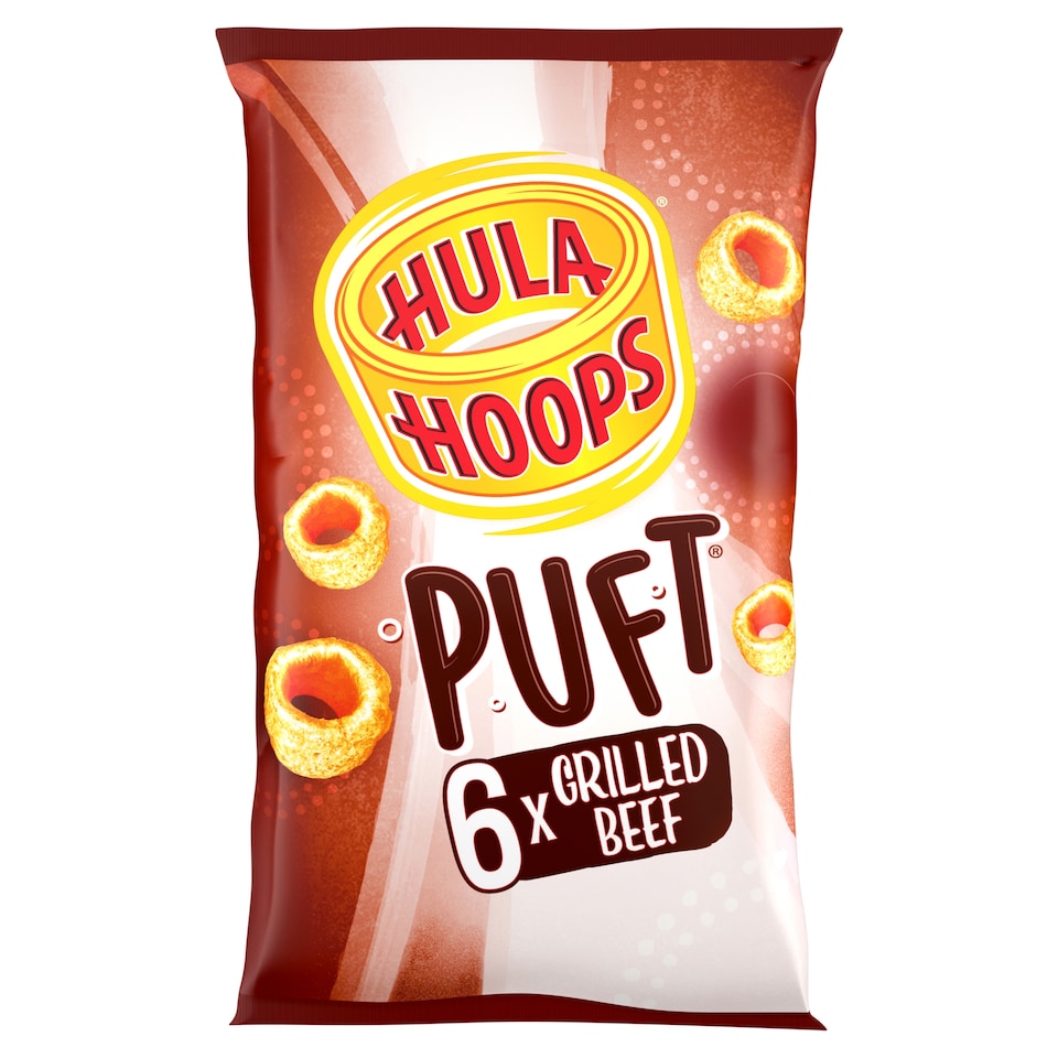 image 1 of Hula Hoops Puft Grilled Beef Multipack Crisps 6x15g