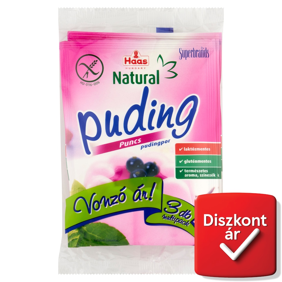 Haas Natural puncs pudingpor 3 x 40 g
