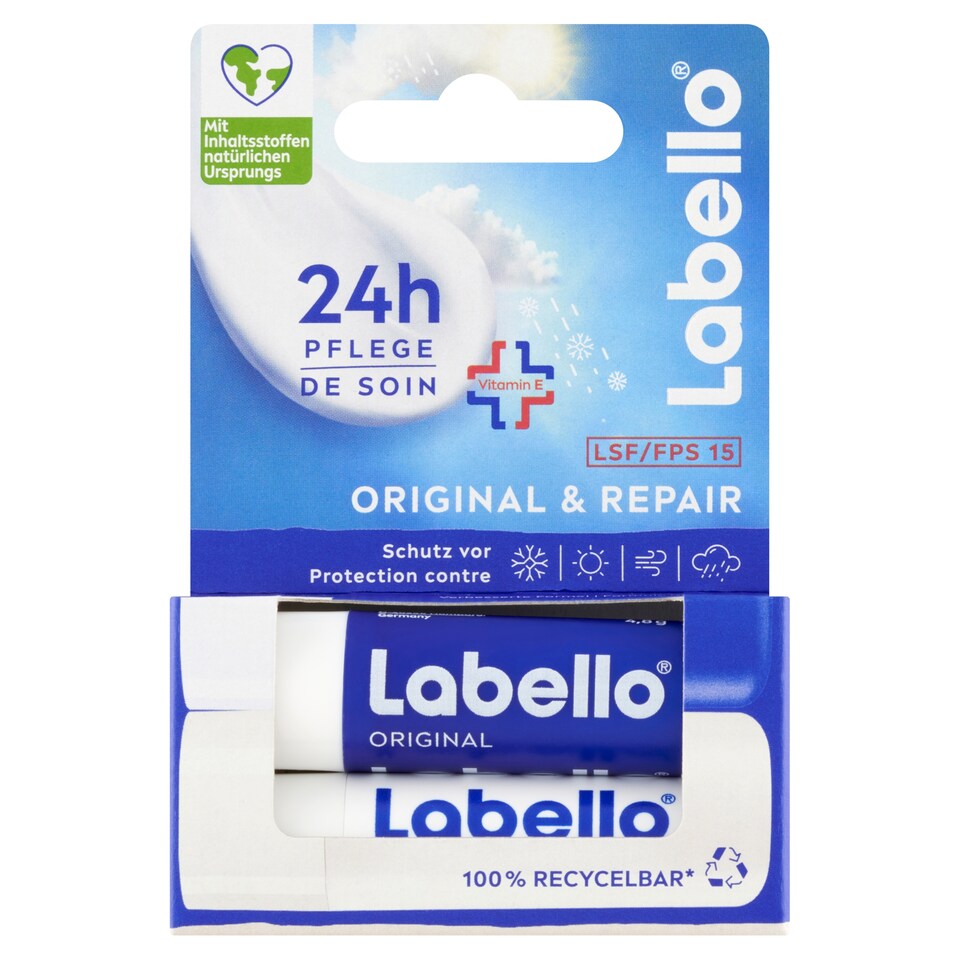 obrázok 1 z Labello Original + Med Repair Balzam na pery 2 x 4,8 g