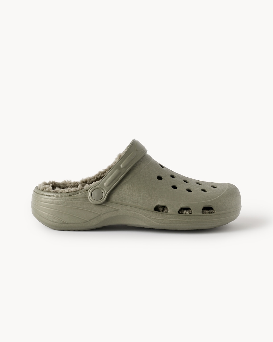image 1 of F&F Borg Lined Clogs in Khaki