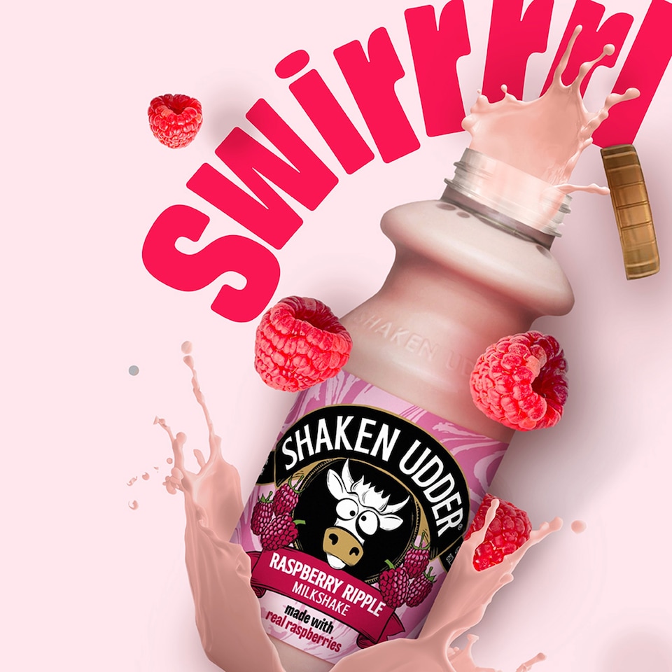 image 1 of Shaken Udder Raspberry Ripple Milkshake 330ml