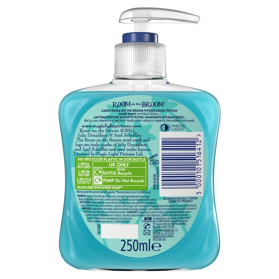 image 1 of CAREX LIQUID HANDWASH JULIA DONALDSON'S 'ROOM ON THE BROOM' 250ML