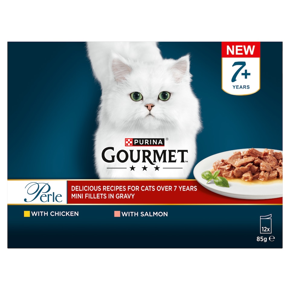 image 1 of GOURMET Perle Senior 7+ Mini Fillets in Gravy Wet Cat Food 12x85g