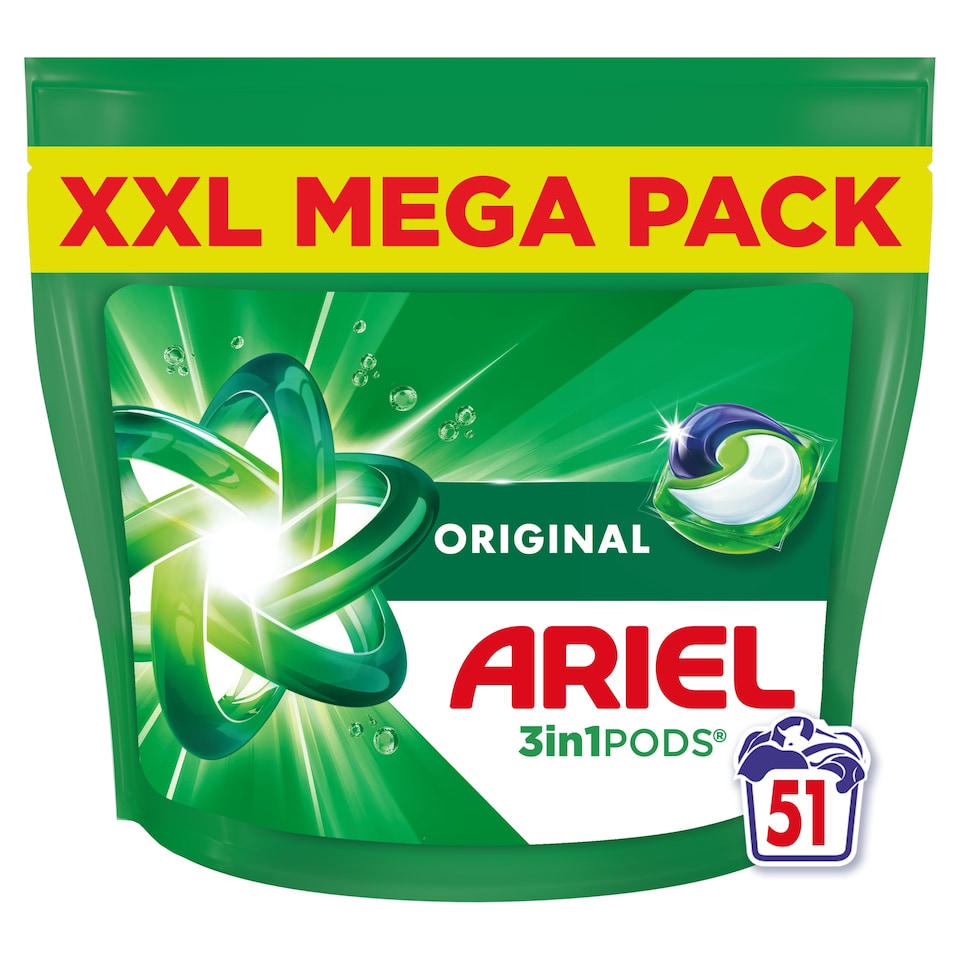 image 1 of Ariel All in 1 Washing Pods Original 51 Washes 974.1g