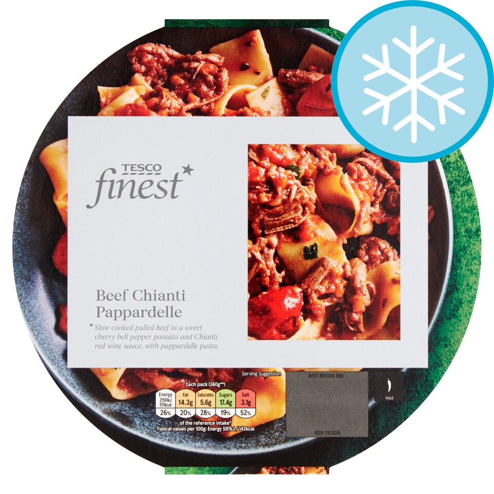 Tesco Finest Beef Chianti Pappardelle 400G Tesco Groceries