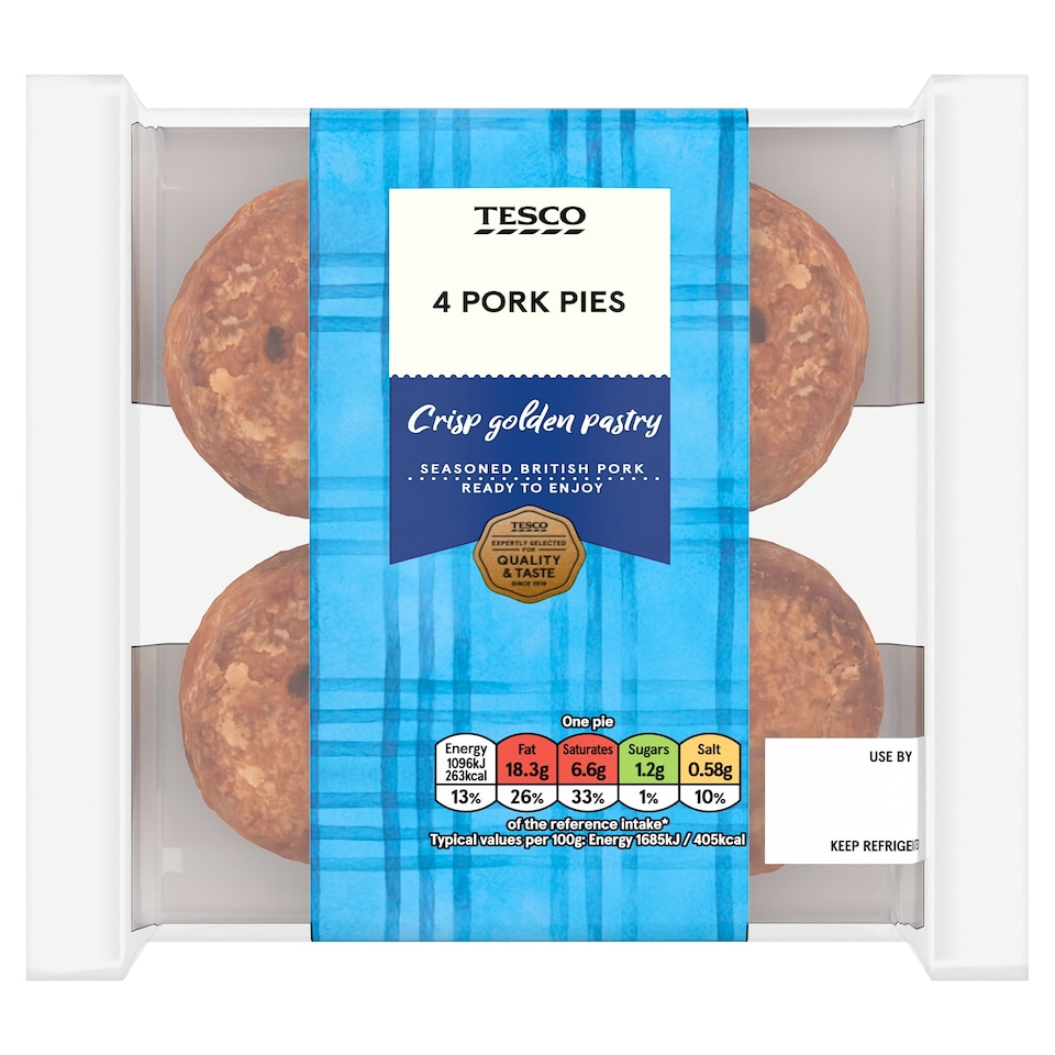 Tesco 4 Pork Pies 260g