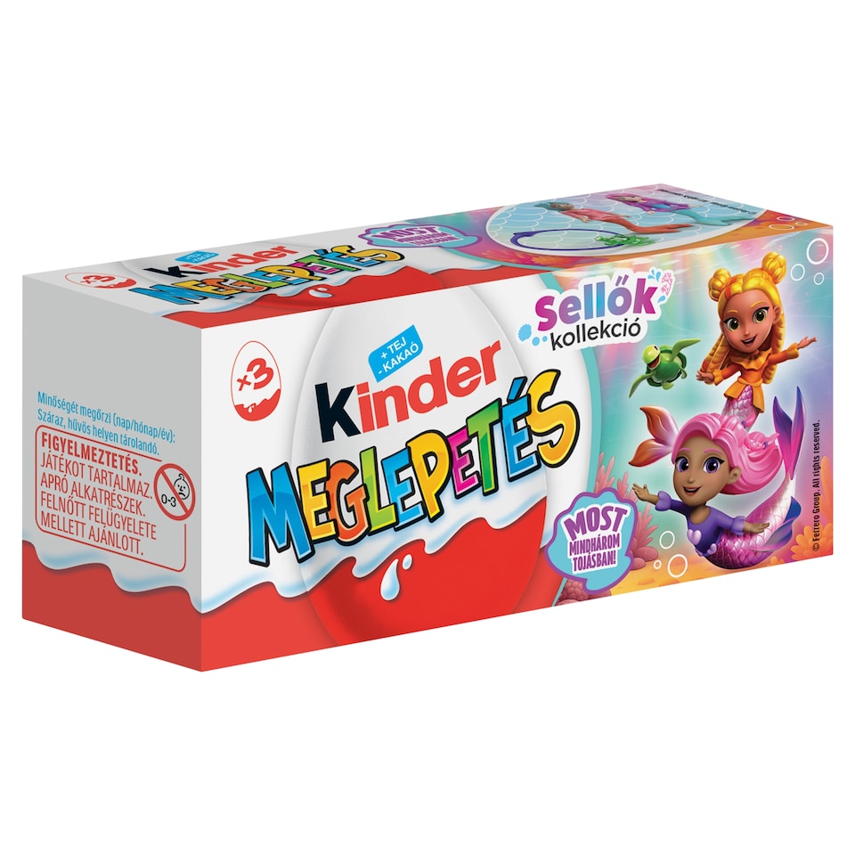 Kinder Surprise Mermaids tejcsokoládé figura belsejében meglepetéssel 3 x 20 g (60 g)