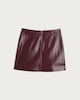 image 4 of F&F Faux Leather High Shine Mini Skirt in Burgundy