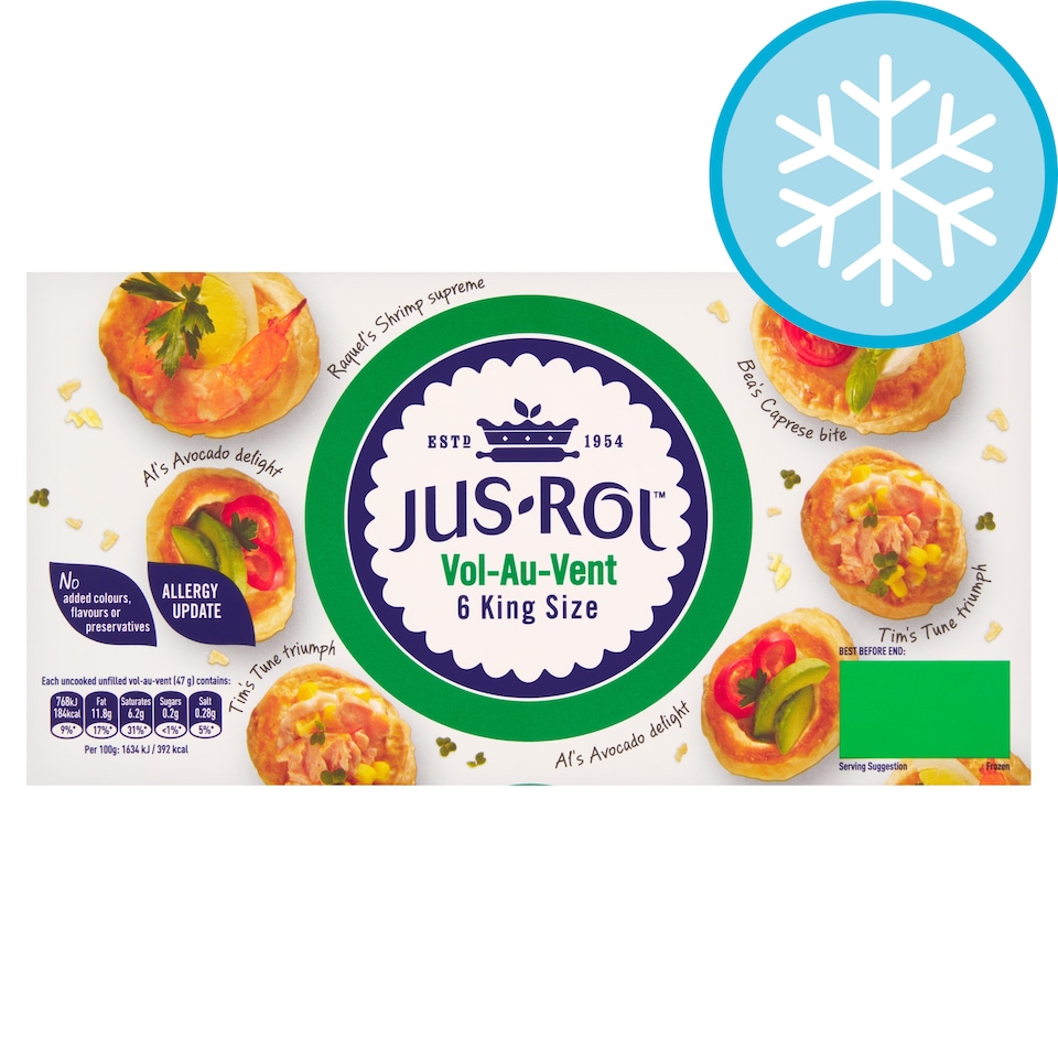 Jus Rol 6 Puff Pastry Cases 284G