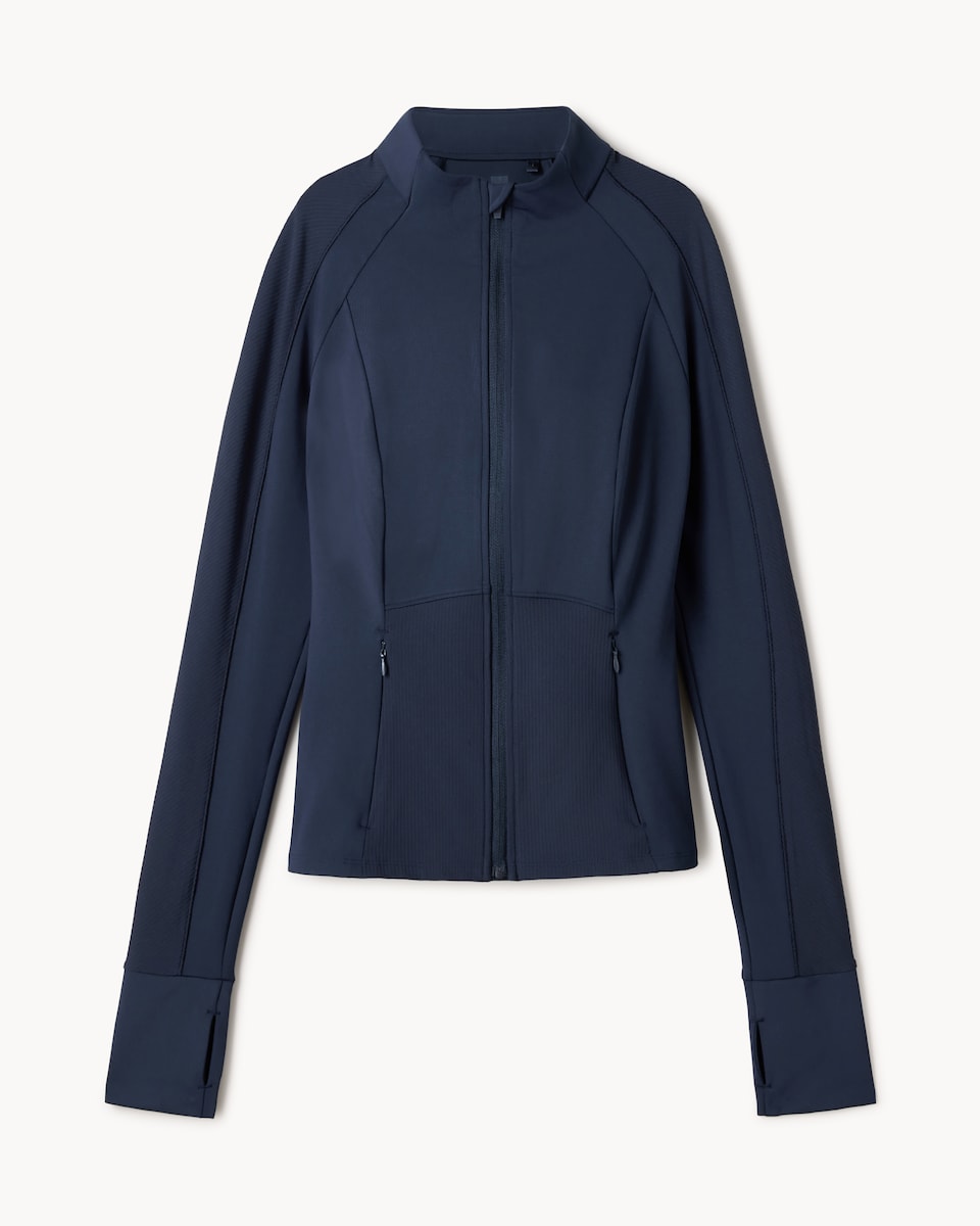 image 1 of F&F Active EVERYHOUR Zip Front Jacket in Navy