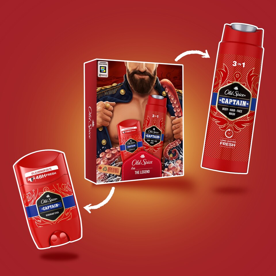 obrázok 1 z Old Spice Dark Captain, Darčeková Súprava Pre Mužov S Tuhým Dezodorantom A Sprchovým Gélom Captain