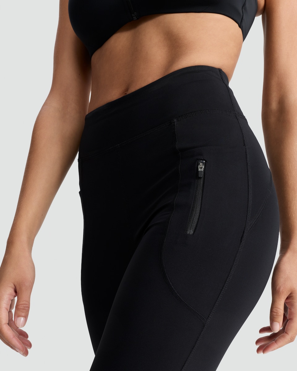 image 1 of F&F Active High Waisted Performance Leggings in Black