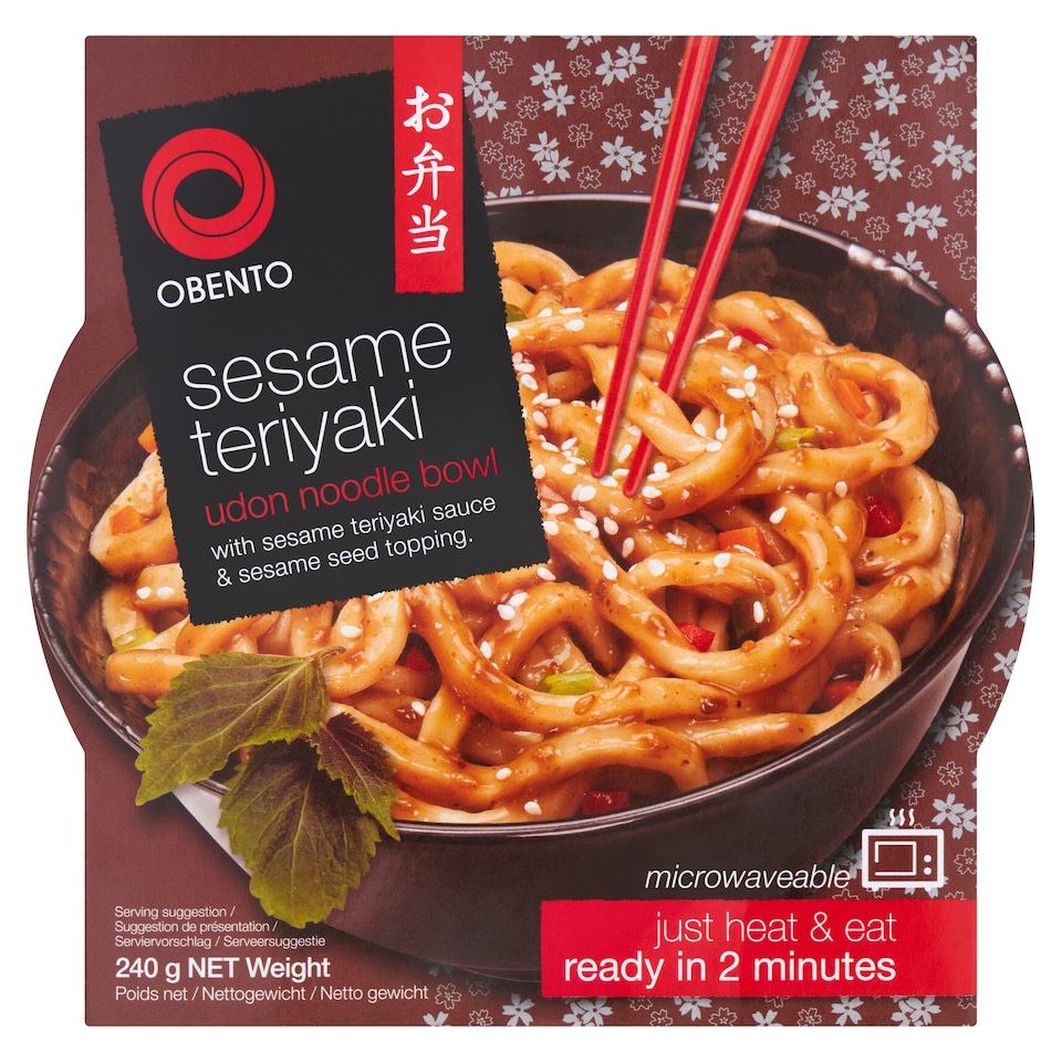 Obento Sesame Teriyaki Udon Noodle Bowl 240g