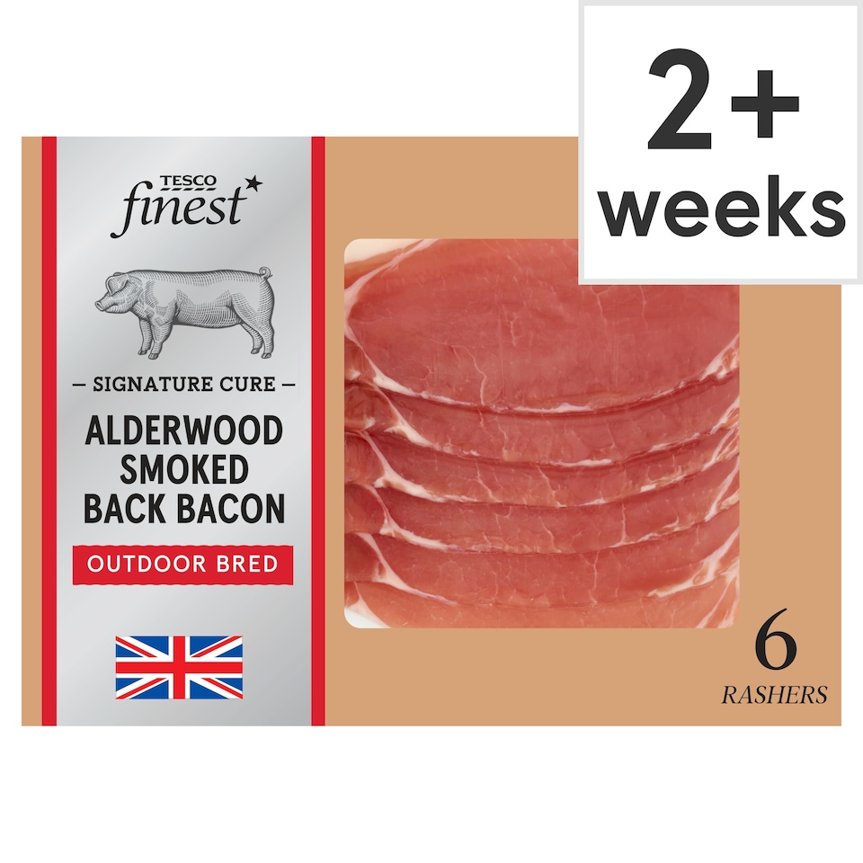 Tesco Finest Signature Cure 6 Alderwood Smoked Back Bacon 240g
