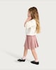 image 3 of F&F Girls Check Print Pleated Skirt in Multi Pink