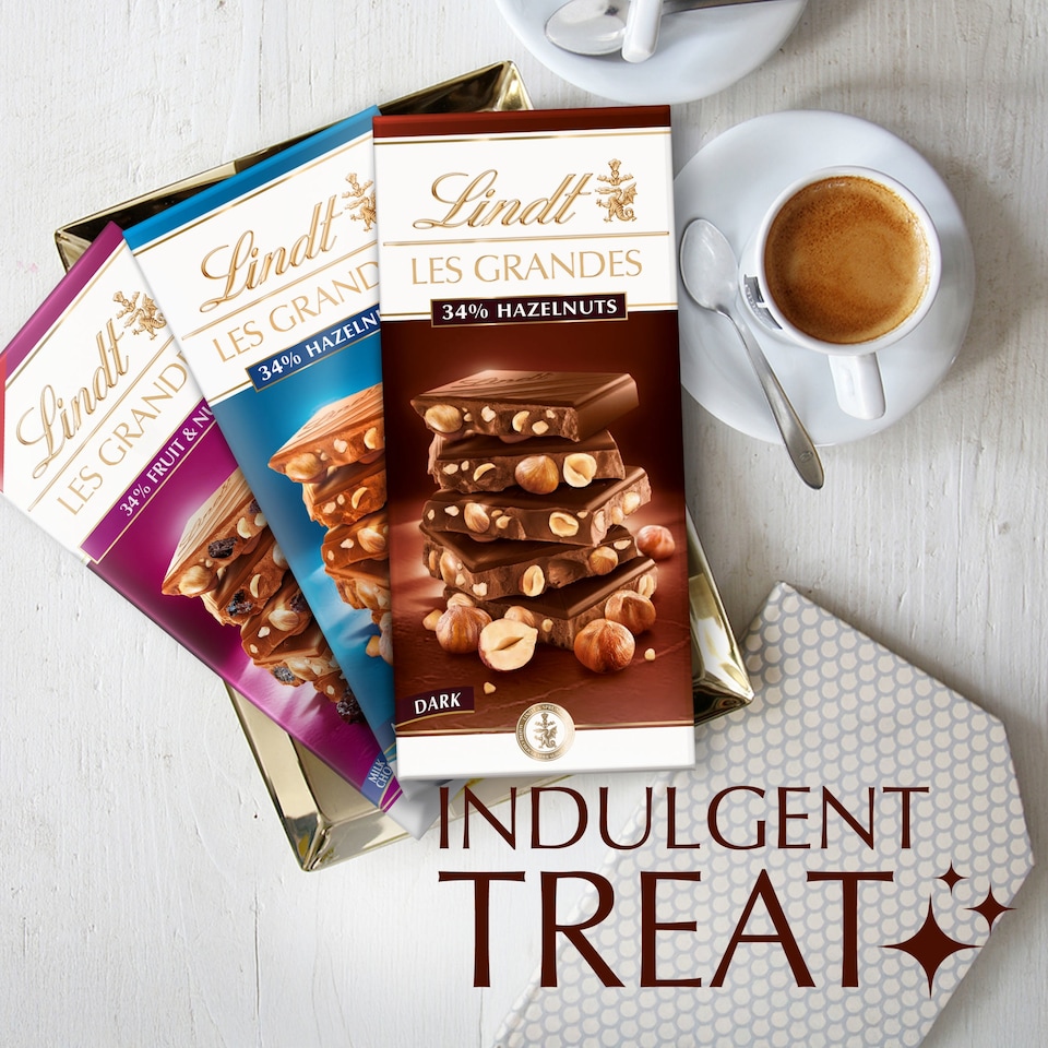 image 1 of Lindt Dark Chocolate With Hazelnut Bar 150G