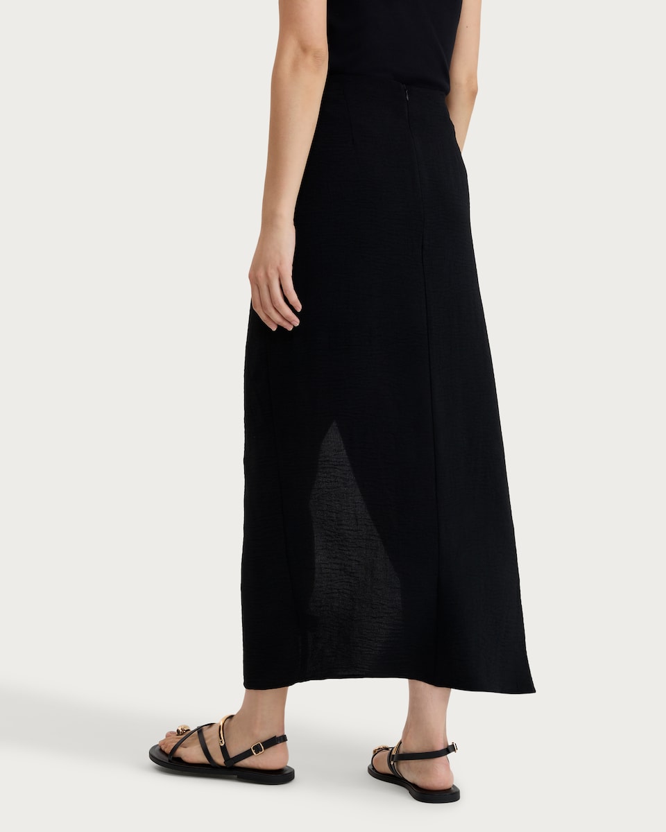 image 1 of F&F Buckle Split Hem Midi Co-ord Skirt in Black