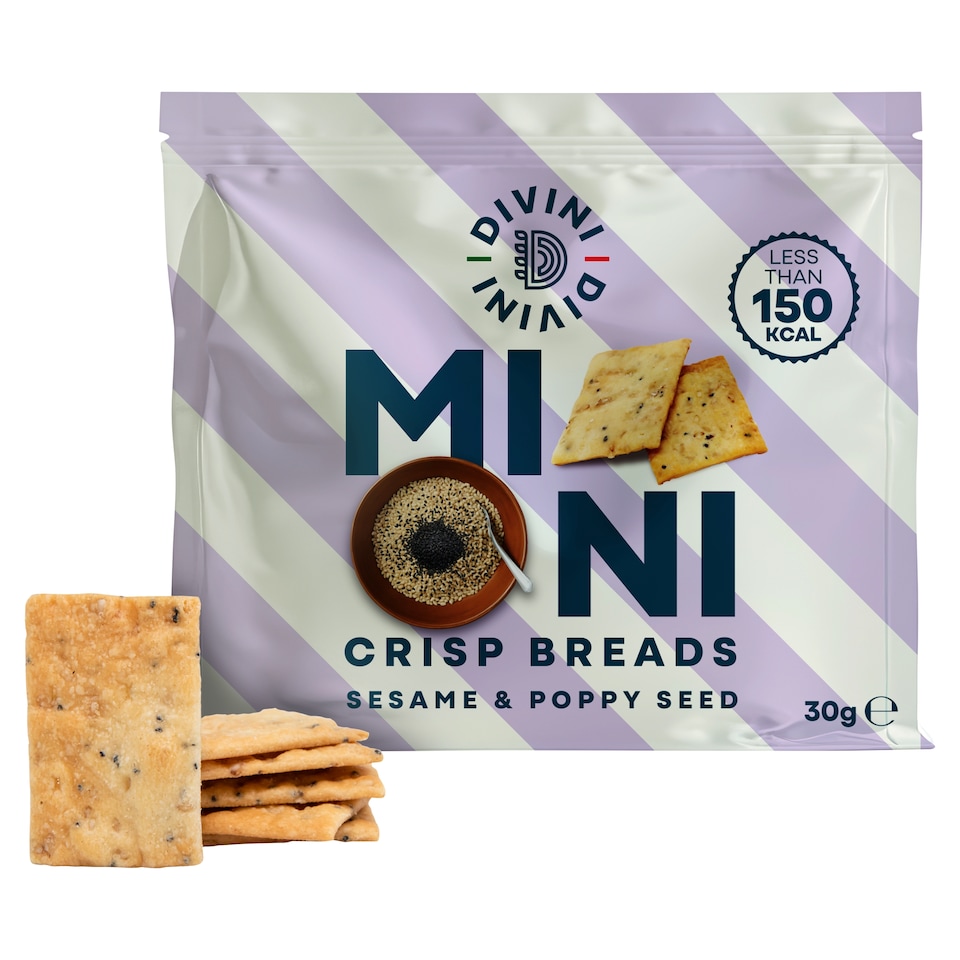 image 1 of Divini Mini Crisp Breads - Sesame & Poppy Seed 30g