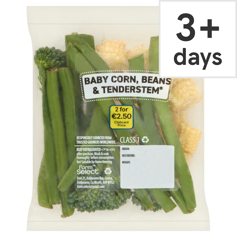 Farm Select Baby corn, Beans & Tenderstem 90g